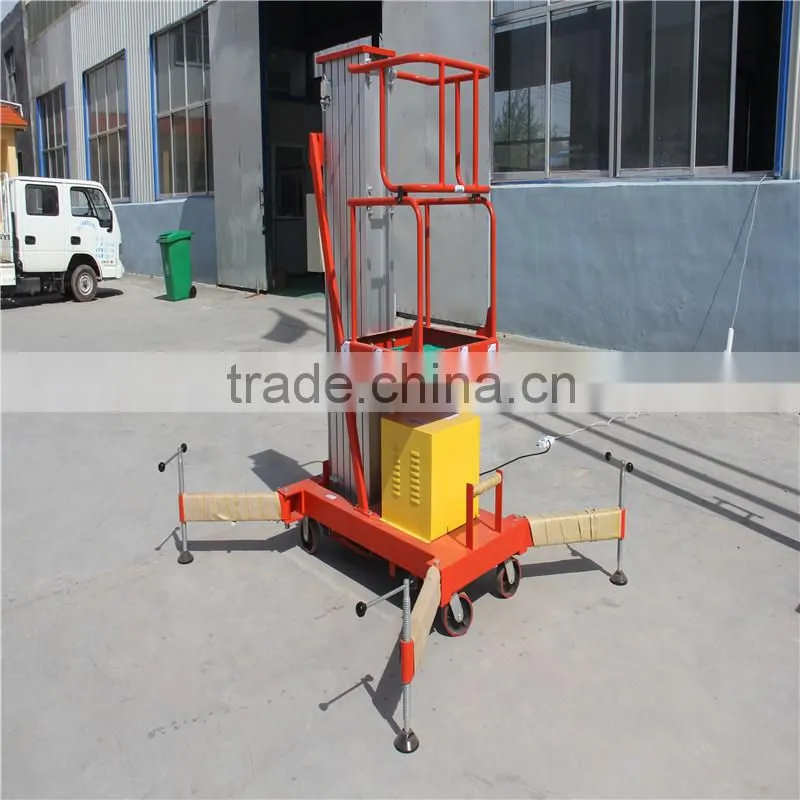 8M single mast aluminum electric manual handle one man lift