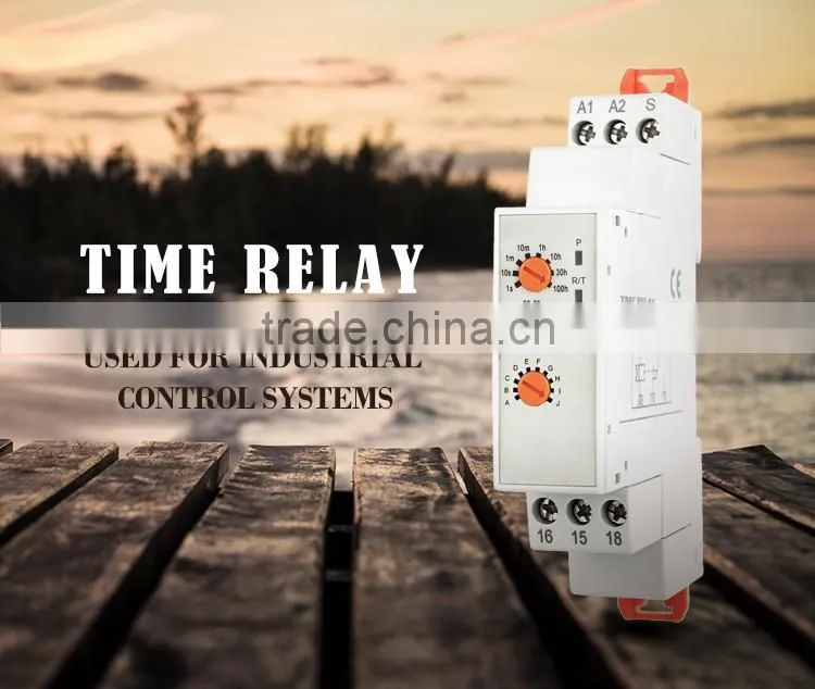 2016 New Design Multifunction Time Delay Relay 24V-240VAC/DC 0.1s-100h width 18mm