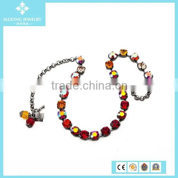Hot Fashion Red Austria Crystal Love Necklace for Couple