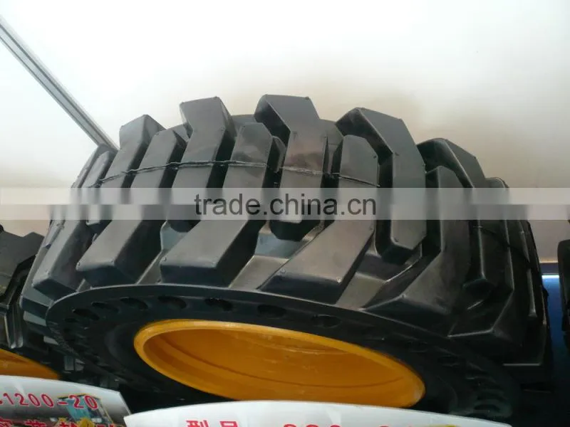 Pneumatic shaped solid tire,skid steer loader tire,forklift solid tire 1500-20 15.00-20