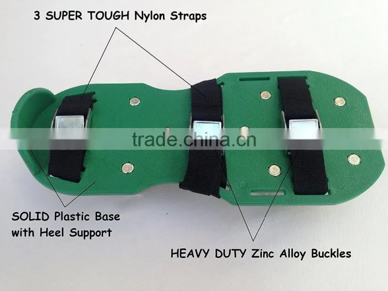 Lawn Aerator Shoes w/Metal Buckles and 3 Straps Lawn Aerator Sandals, Turf Aerating Shoes