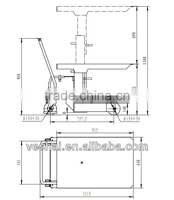 2200lbs Lift table with singleDouble cylinder FAT-100/09 DC