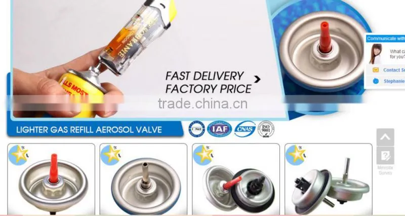 Gas aerosol valve for butane gas