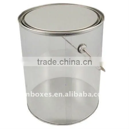 rose red round PET toy packing tin can ( P107 )