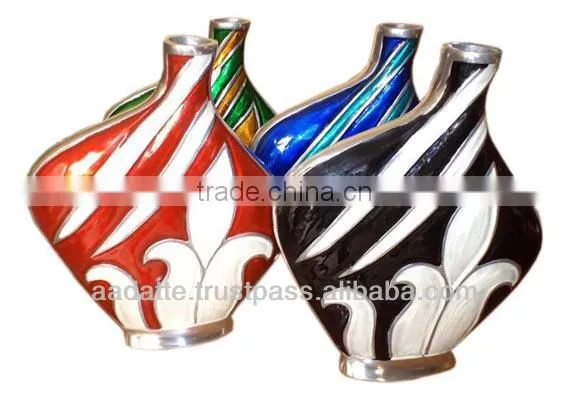 High quality low cost decorative aluminium meena vase