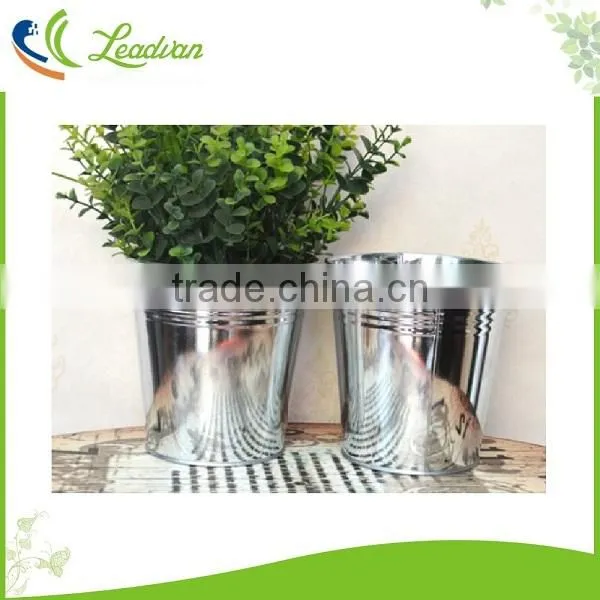 Garden decoration galvanized metal flower planter and flower pot set