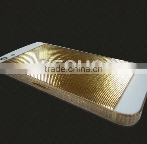 100% 24k real gold back cover with square grid and diamond for iphone 5s