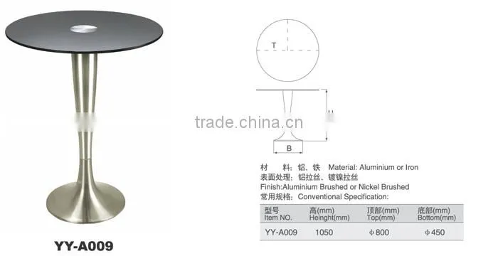 ModernTempered glass top high cocktail table YY-A009