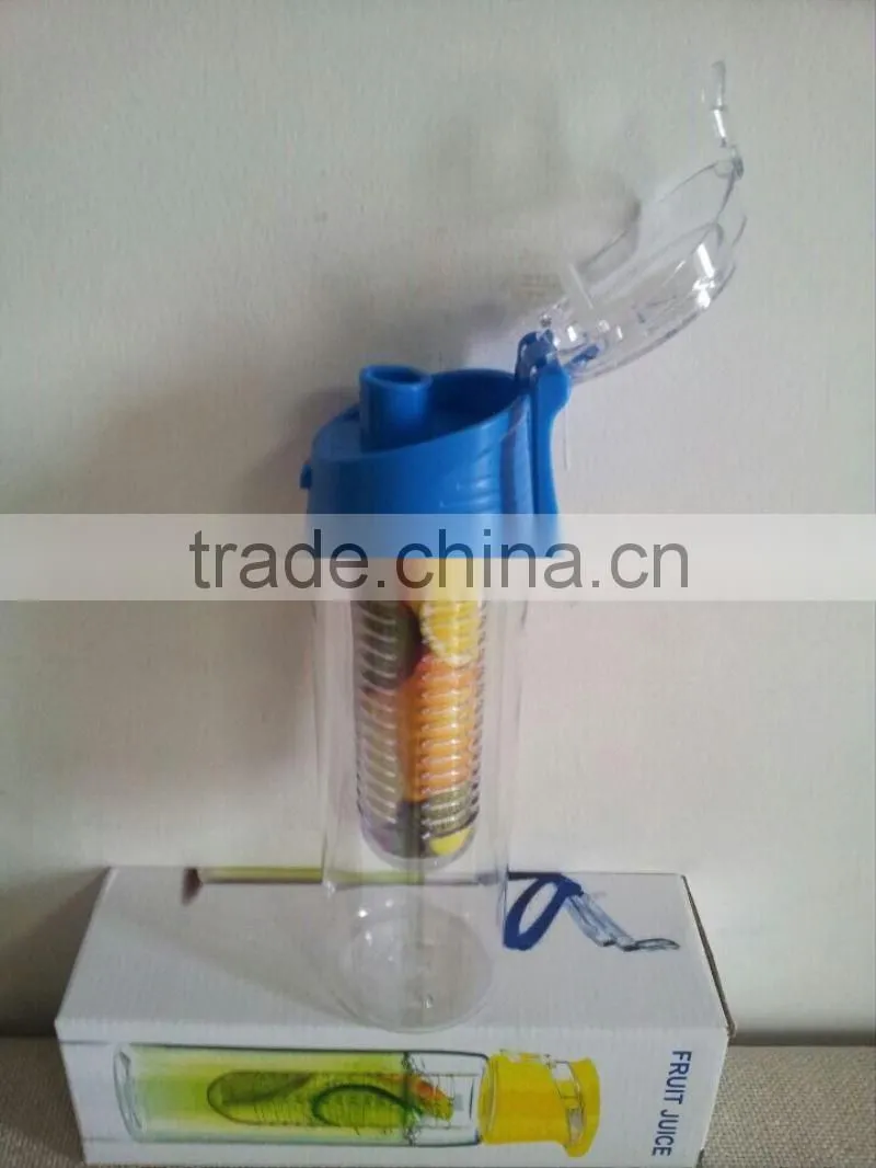 800mL Sport High Quality Tritan Plastic Fruit Juice Infuser Water Bottle