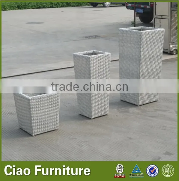 outdoor cheap plastic flower pots wholesale rattan planter pot