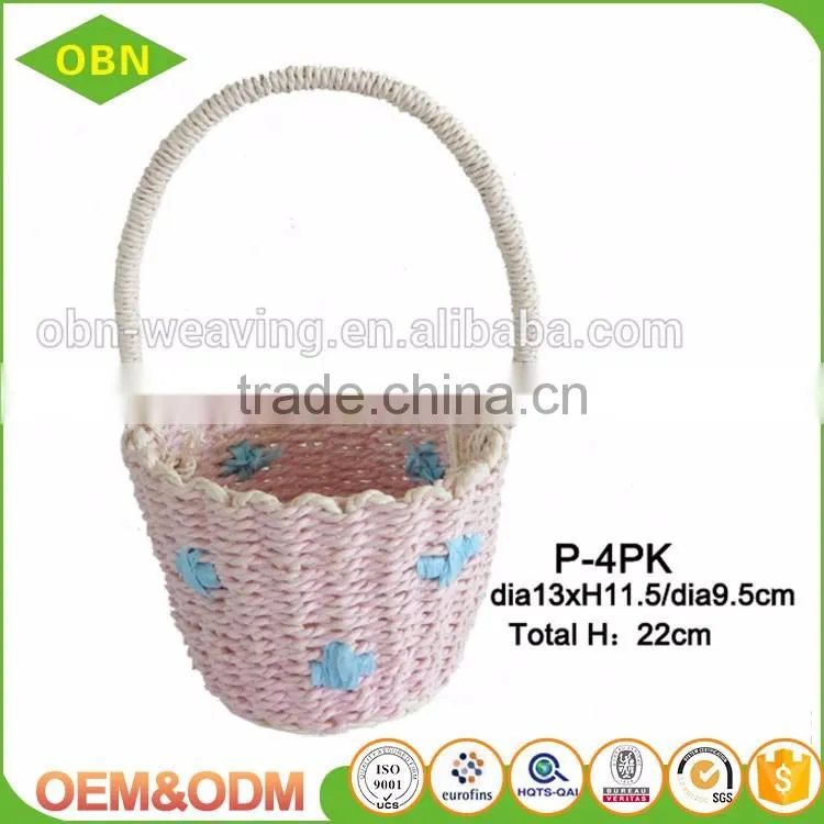 Wholesale best quality custom durable mini paper rope easter basket holiday craft basket