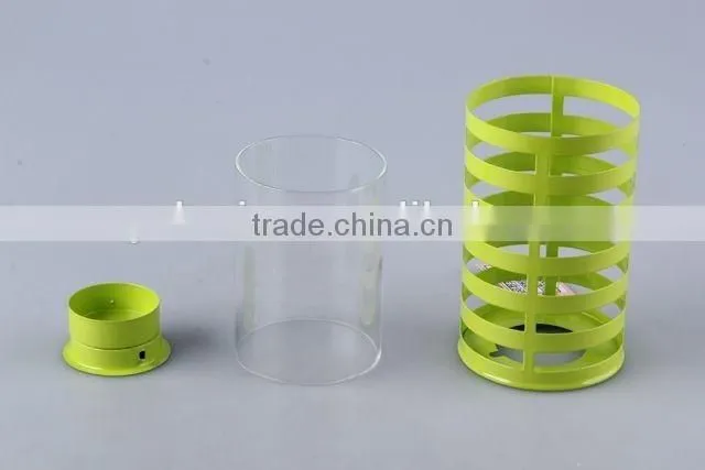 Home Decoration Candlestick/hollow out Design Iron+Glass Candle Holder