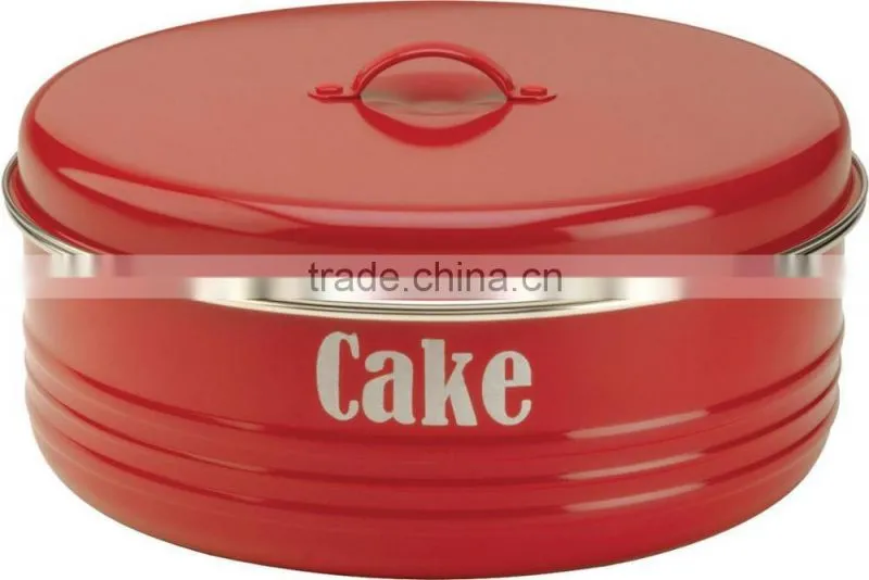 New Kitchen Attractive Printing Airtight Metal Cake Tin Jar Storage Bin