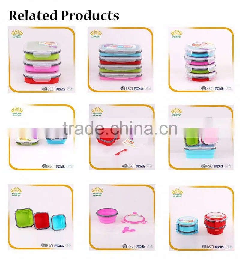 Silicone collapsible bento lunch box