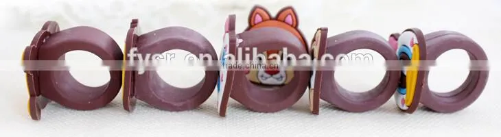Fashionable cute design silicone ring & 2015 wholesale animal ring for child