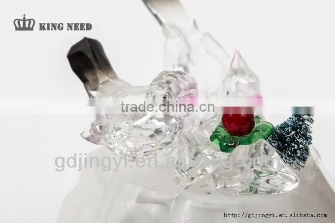 buautiful acrylic table decoration with LED for hummingbird