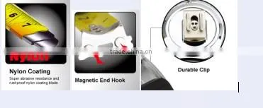 rubber covered magnetic steel promotional custom measure tape
