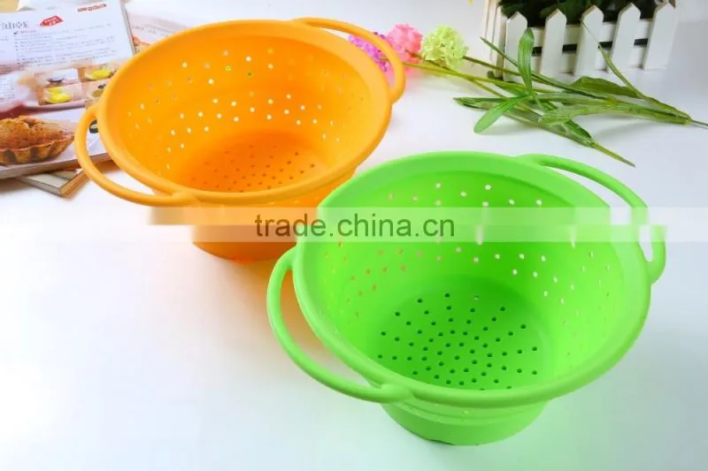 Silicone birdbath folding bowls Kitchen basket wash basin silicone basket