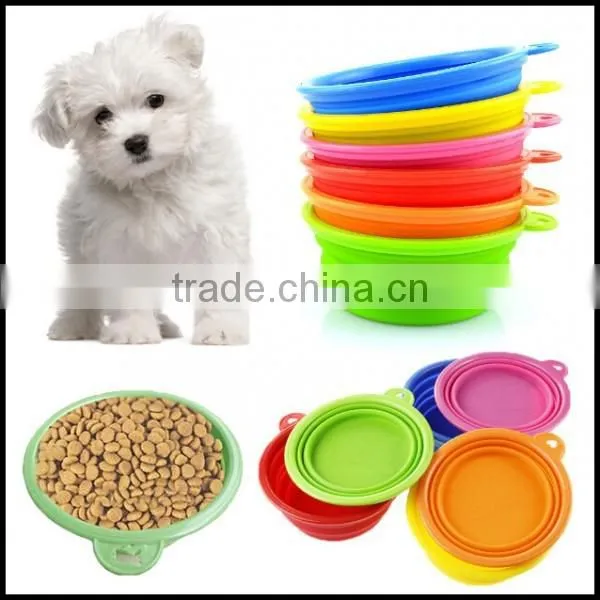 Water Dish Feeder Bowl Pet Dog Cat Feeding Portable Silicone Collapsible Travel plastic,custom plastic pet bowls manufacturer
