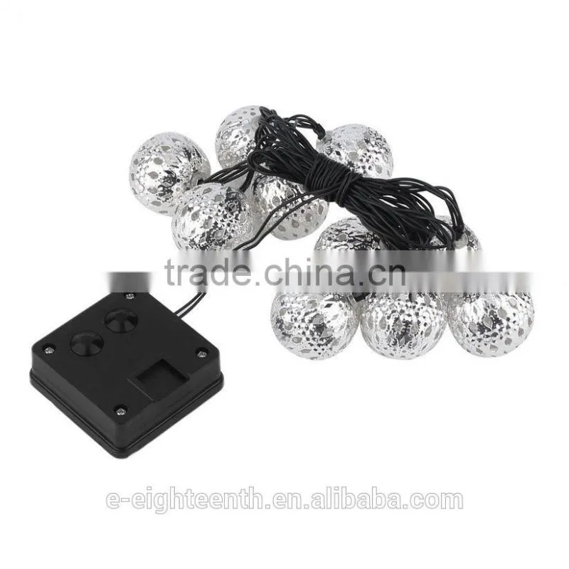 2016 new arrival 10 LED Moroccan ball Solar Garden String Lights Lamp for christmas outdoor garden party