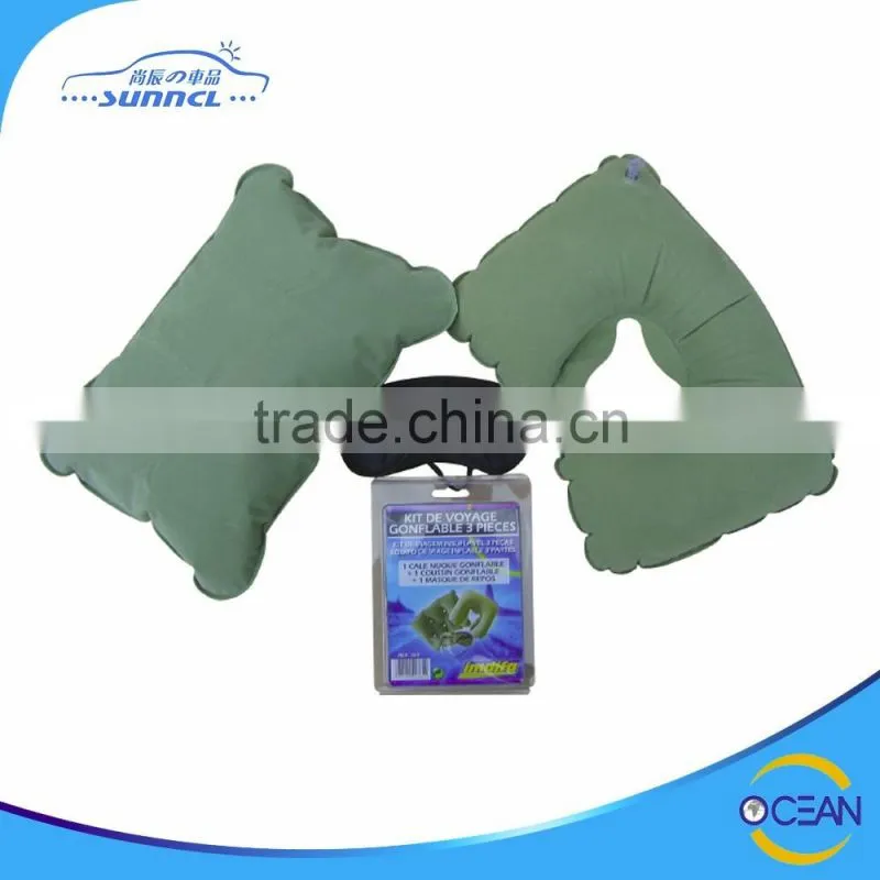 The Kit Inflatable Travel Neck Pillow with Pillow Cushion and Eye Mask