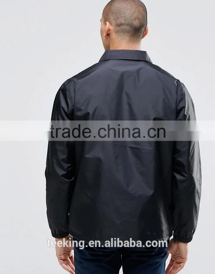 custom black plain button up track jacket