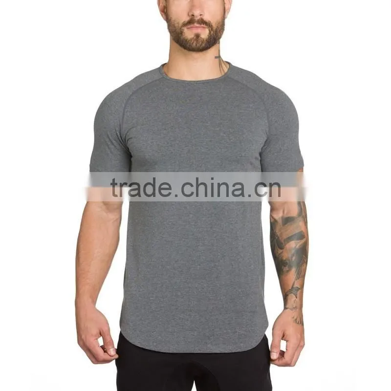 Wholesale side split short sleeve fitted tee shirt
