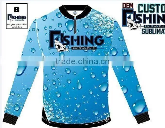 Hongen apparel Sublimated mens fishing jersey for professional fishing club