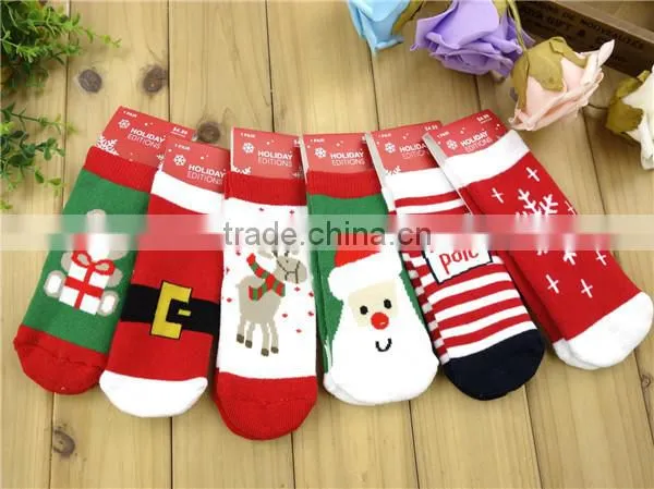 New design very cheap baby socks christmas sock made in china