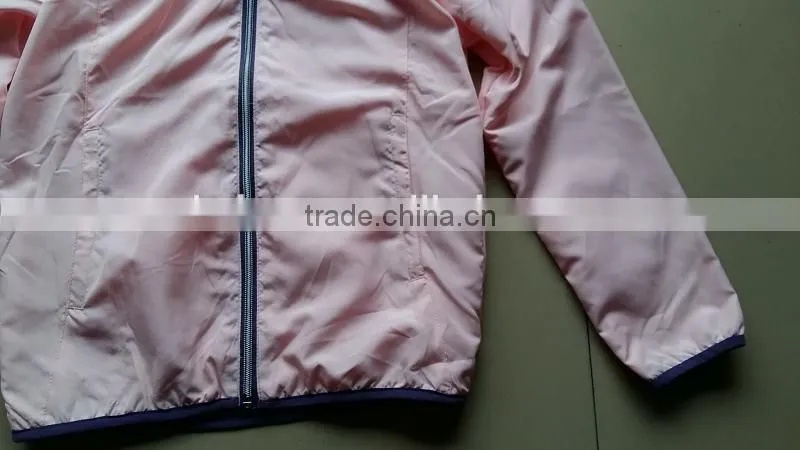 Garment closeout girl's fashion breathable sport jacket