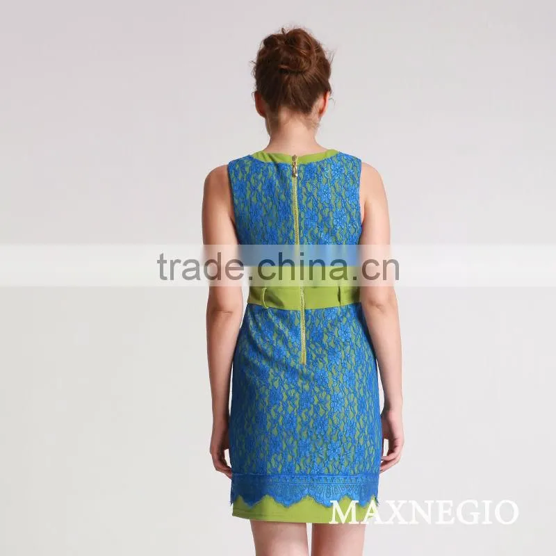 Elegant lace violet color dress