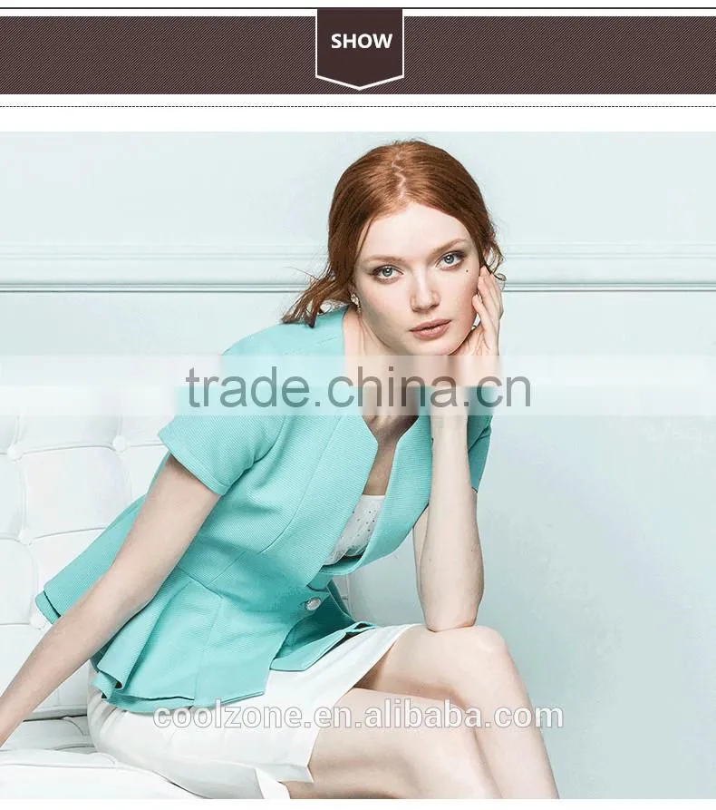 Women summer two pieces business suits office lady uniform