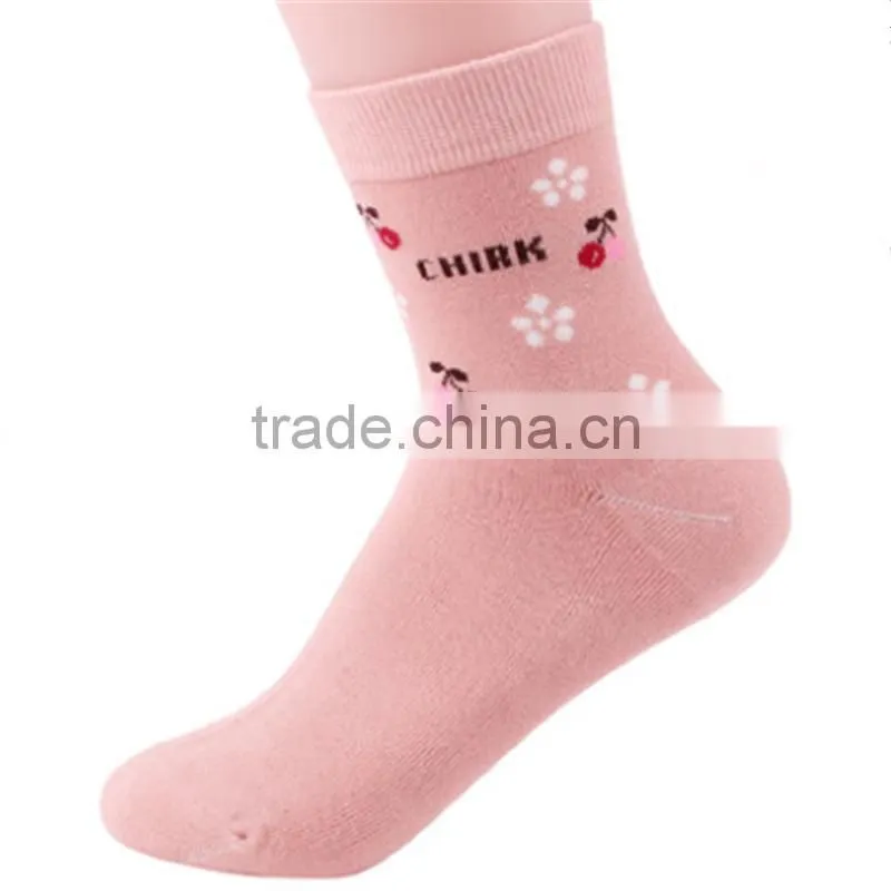 Sell like hot cake women cherry patterned cotton socks