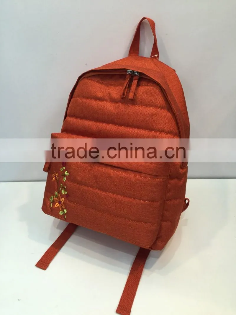 2017 hot sales wholesales custom orange backpack bag school