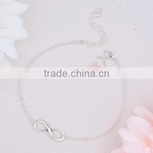 New Design Infinity Symbol Connector Link Cable Chain Fashion Anklet
