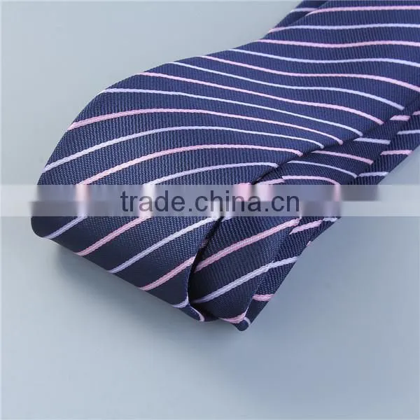 Polyester Necktie Navy Blue Stripe Polyestser Necktie