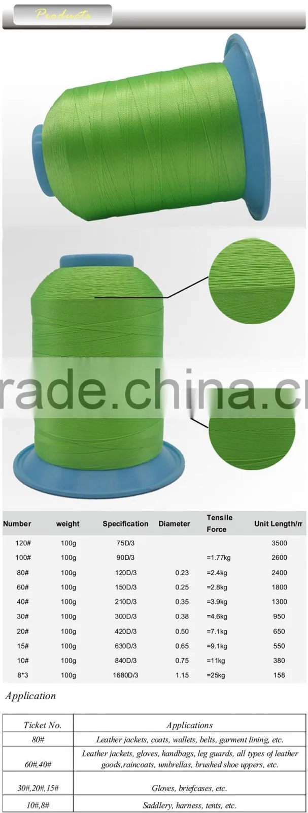 factory price 100% high tenacity spun 210D/3 polyester coat sewing thread