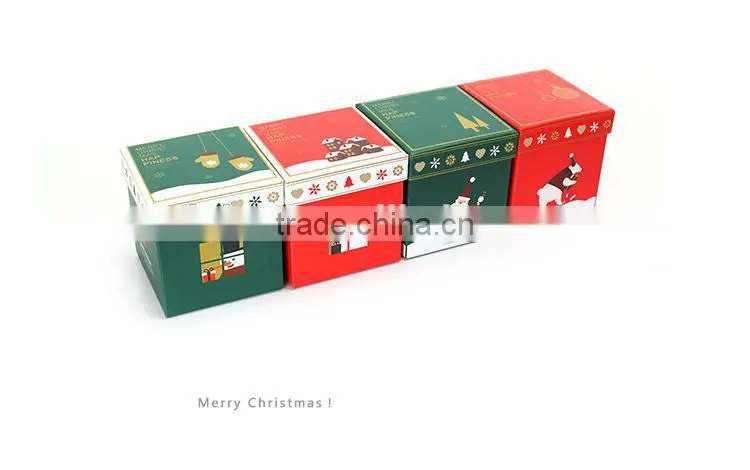 Lot of 4 Small Nesting GIFT BOX Boxes CHRISTMAS Present (Polar Bear Santa Claus Gloves Snowman) NEW