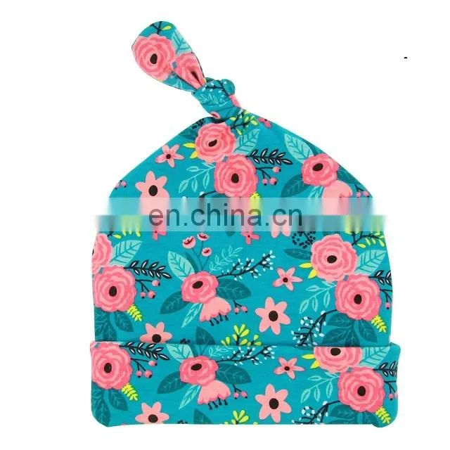 Newborn Infant Baby Cotton Floral Swaddle Blanket Hat With Receiving Blankets Set