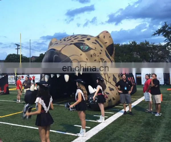 inflatable leopard football tunnel/ inflatable monster sport tunnel
