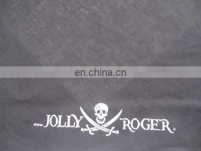 2014profession customize 100% cotton black with white pirate logo triangle bandana
