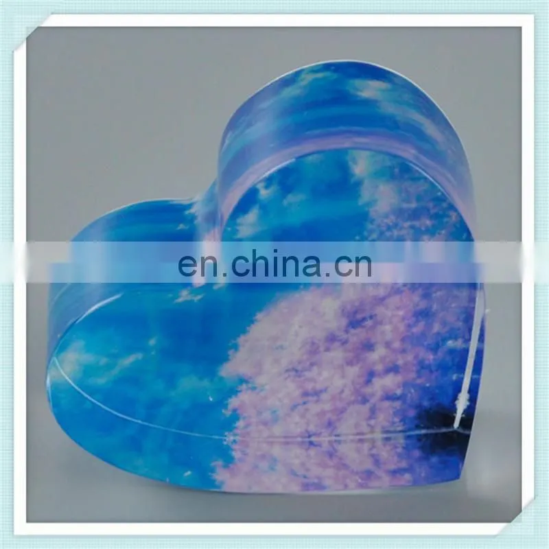 Heart Shaped Love Gift Acrylic Block Acrylic Frame Block For Souvenir