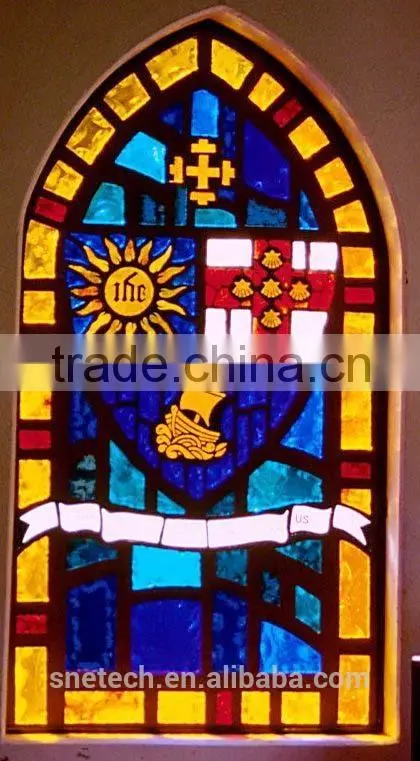 stained church figures window glass for interior or exterior decoration