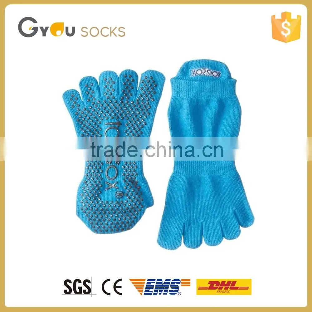 Japanese Cheap Cotton Gel Finger Injinji NylonYoga Five Split Toe Socks With Rubber Grips