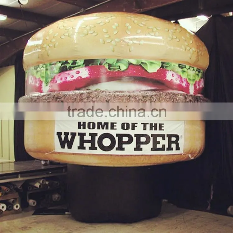 New design lifelike advertising pvc inflatable hamburger