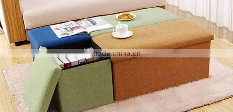 Storage Trunk Collapsable Footstool with Storage