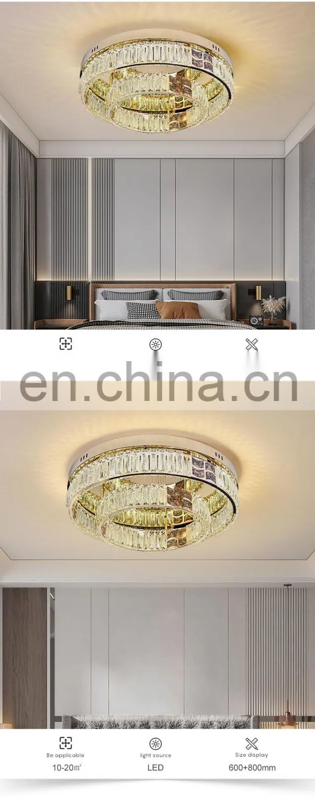 Luxury Style Interior Decoration Dining Room Living Room Modern Crystal LED Ceiling Lamp