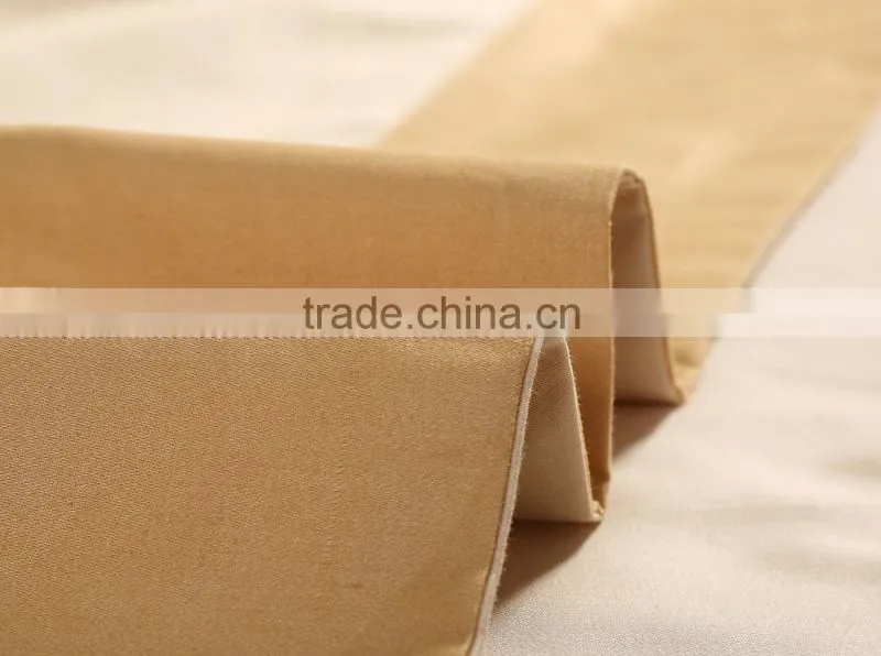 Classic golden 100% cotton hotel bedlinen flower embroidery bed sheet set 500TC wholesale bedding set