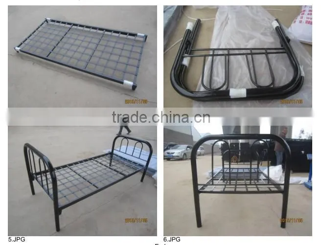 cheap heavy duty metal Strong dormitory military double steel army bunk bed with iron stepladder