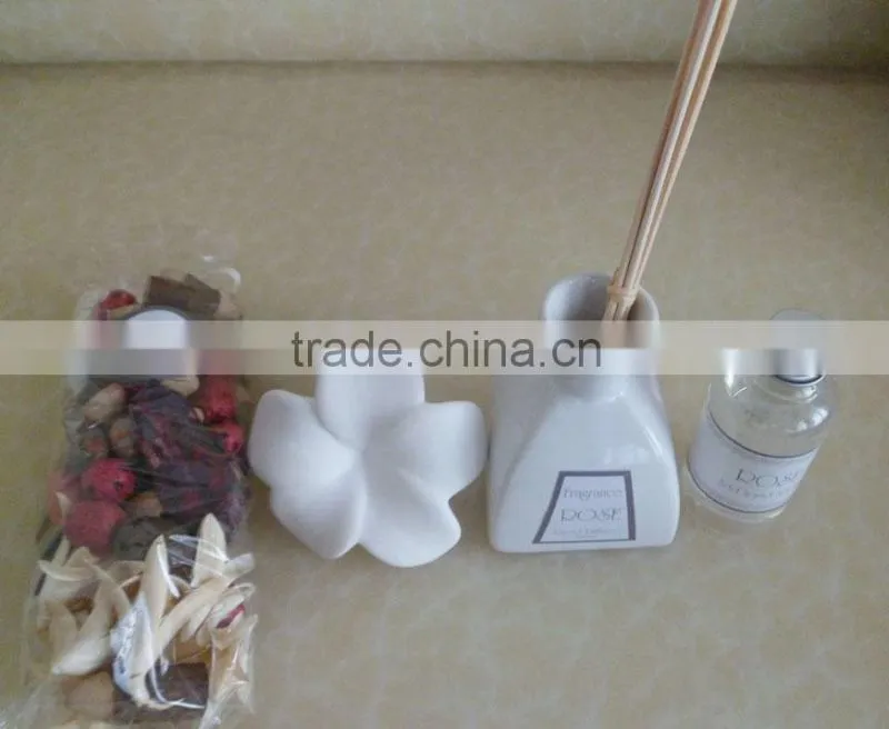 Home fragrance set /100ml add liquid, clay flower, rattan sticks, 60g dry flower sachet SA-0305